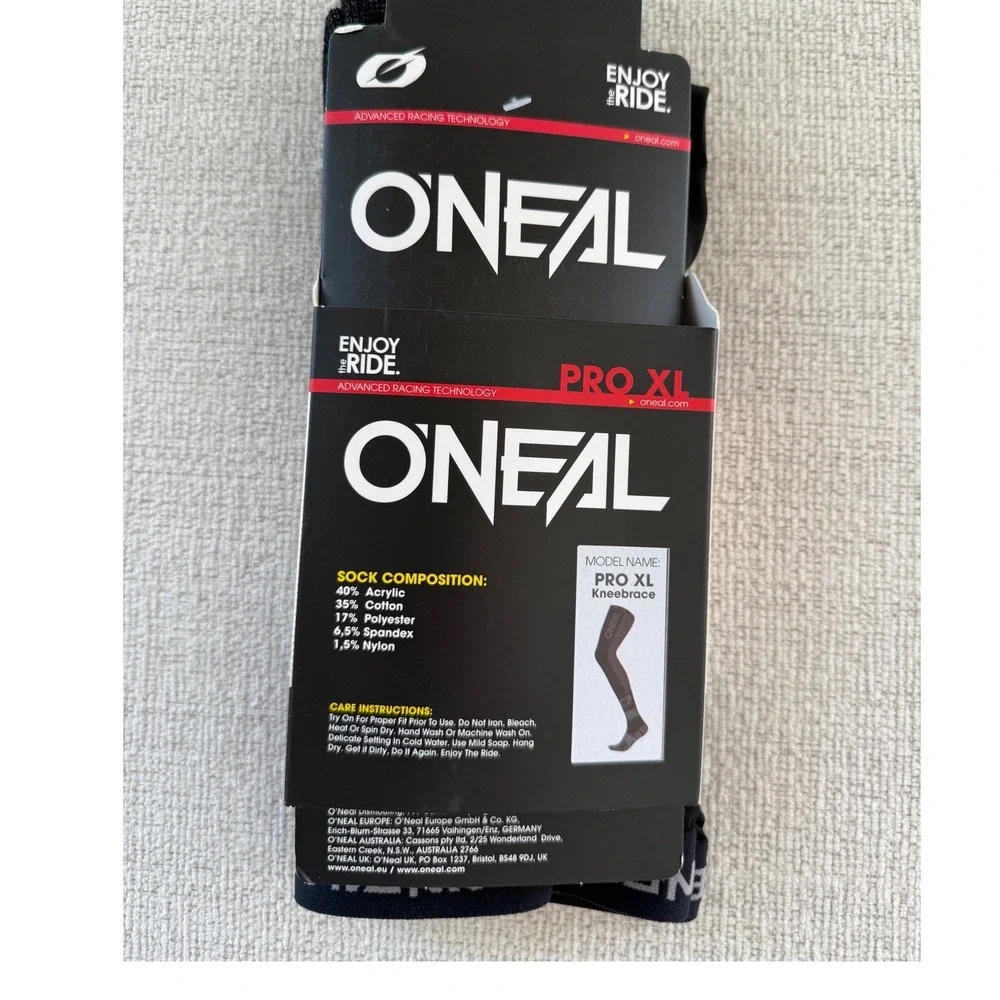 NWT O'Neal Pro XL Knee Brace Sock Mens Black Gorpecore Athletic Sporty Racing